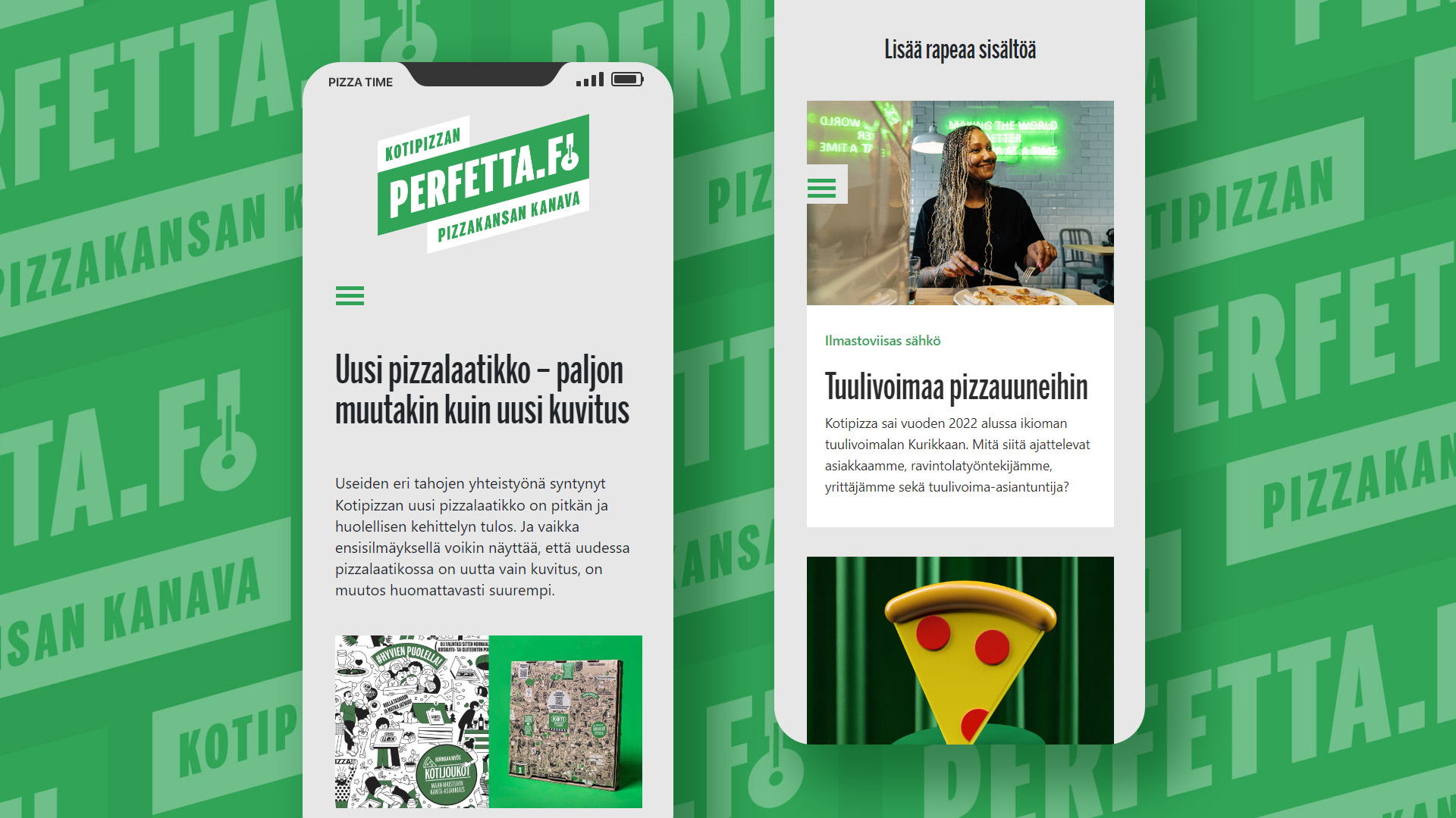 Kotipizza Perfetta.fi mobiilisivusto