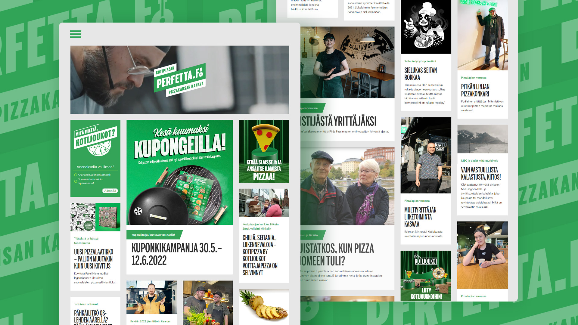 Kotipizza Perfetta.fi layout-suunnittelu