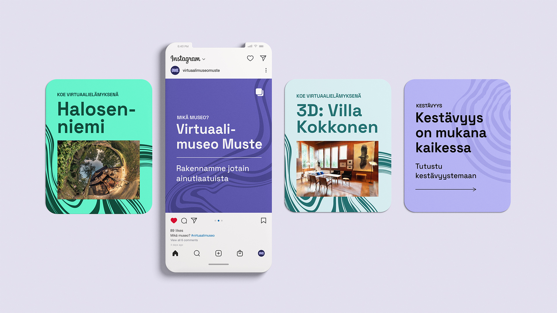 Virtuaalimuseo Muste, Instagram feed näkymä